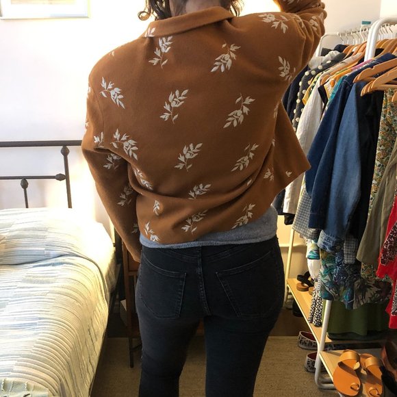 Vintage Linda Bertozzi Wool Floral Camel Jacket - Picture 8 of 11